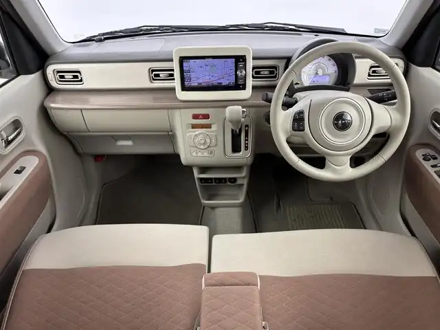 スズキ ラパン X 福岡県 2024(令6)年 0.2万km テラコッタピンクメタリック 社外ナビ／フルセグＴＶ　/全方位モニター対応　/プッシュスタート　/コーナーセンサー　/衝突軽減ブレーキ　/レーンキープ　/アイドリングストップ　/シートヒーター　/電動格納式ドアミラー　/純正１４インチアルミホイール