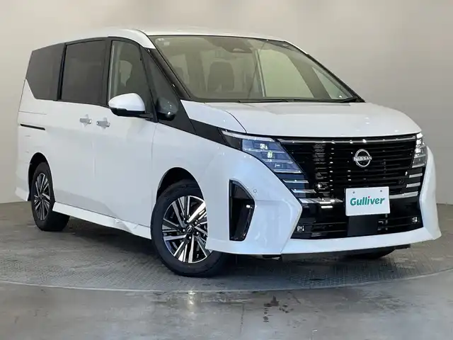日産 セレナ e－パワー ハイウェイスター V 栃木県 2025(令7)年 0.1千km プリズムホワイト 登録済未使用車/NissanConnectナビゲーションシステム/　（Bluetooth/フルセグTV/USB）/インテリジェント アラウンドビューモニター/6スピーカー/プロパイロット（ナビリンク機能付）/プロパイロット緊急停止支援システム/ワイヤレス充電器/オートレベライザー/ETC2.0ユニット（ビルトインタイプ）/ドライブレコーダー（前後セット）/アダプティブLEDヘッドライトシステム/インテリジェント ルームミラー/アドバンスドドライブアシストディスプレイ/　　　　　　　　　　　　　　（12.3インチカラーディスプレイ）/統合型インターフェースディスプレイ/ヘッドランプ オートレベライザー/アダプティブLEDヘッドライトシステム/純正16インチAW