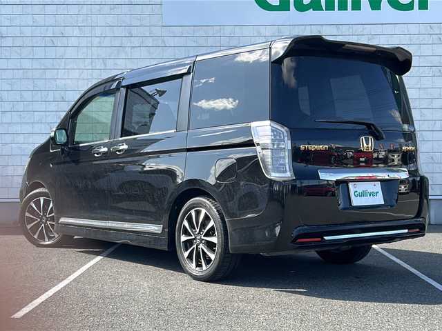 ホンダ ステップワゴン スパーダ Z クールスピリット 栃木県 2012(平24)年 8.2万km プレミアムスパークルブラックパール 純正ナビ/CD/DVD/TV/USB/ビデオ/VSA（ABS＋TCS＋横すべり抑制）+ヒルスタートアシスト機能/バックカメラ/ドライブレコーダー/ETC/アイドリングストップシステム/エコアシスト（ECONモード、コーチング機能）/クルーズコントロール/アクティブコーナリングライト/両側パワースライドドア/Hondaスマートキーシステム/盗難防止装置/スパーダ専用17インチアルミホイール/フォグライト/パドルシフト/ドアバイザー/HIDベットライト/オートライト