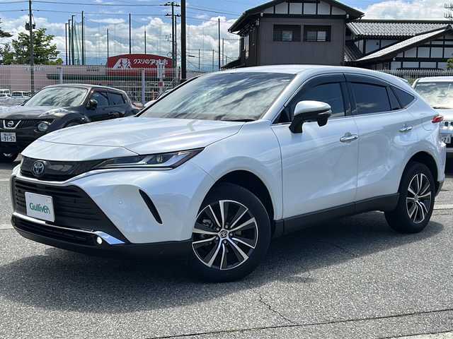 トヨタ ハリアー ハイブリッド G 富山県 2023(令5)年 2.9万km プラチナホワイトパールマイカ ワンオーナー/スマートキー/ハーフレザーシート/ディスプレイオーディオ/フルセグTV/4WD/衝突安全ブレーキ/Bluetooth/ビルトインETC2.0/バックカメラ/純正18インチAW/ACC/LEDヘッドライト/フォグランプ/純正フロアマット/ドアバイザー/横滑り防止装置/電動Pブレーキ/電動格納ウィンカーミラー/パワーバックドア/オートハイビーム/レーントレースアシスト/ブラインドスポットモニター/保証書/取扱説明書/ナビ取扱説明書/スペアキー（スマートキー）