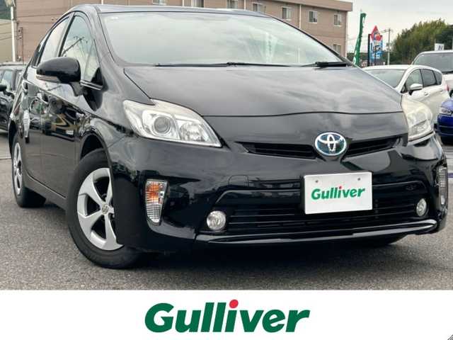 トヨタ プリウス S 広島県 2013(平25)年 15.4万km ブラック 純正ナビ/「CD/DVD/Bluetooth」/バックカメラ/ETC/一時停止案内/HIDヘッドライト/フォグライト/オートライト/プッシュスタート/純正15インチAW/純正フロアマット/保証書