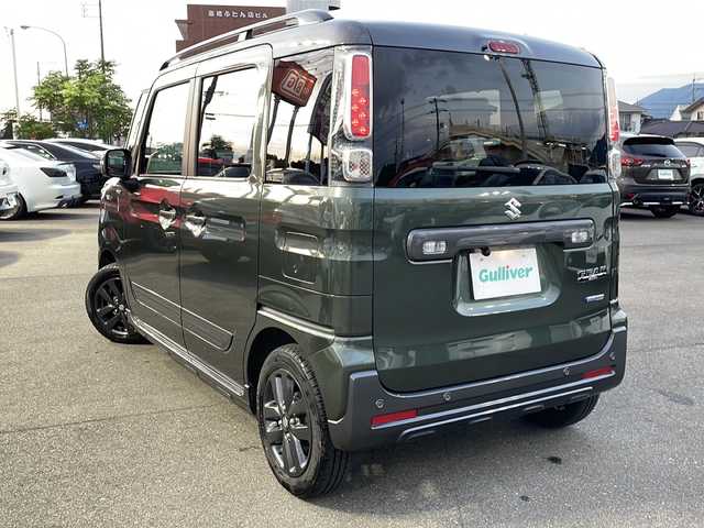 スズキ スペーシア ギア HYBRID XZ 山口県 2023(令5)年 1.8万km クールカーキパールメタリック/ガンメタリック2トーン デュアルセンサーブレーキサポートII	/・アダプティブクルーズコントロール (ACC)/・低速時ブレーキサポート/・誤発進抑制機能 /・ 後方誤発進抑制機能/・発進お知らせ機能/・車線逸脱警報機能 /・ 車線逸脱抑制/・機能ふらつき警報機能/・標識認識機能/・ハイビームアシスト/スマートキー×２/社外メモリナビ　（MDV-D310）/ワンセグTV/CD/DVD/Bluetooth//バックカメラ/両側パワースライドドア/ドライブレコーダー（DC-XR2）/ヘッドアップディスプレイ/LEDオートライト/D席/N席シートヒーター/ルーフレール/ビルトインETC/純正14インチアルミホイール/保証書/取扱説明書