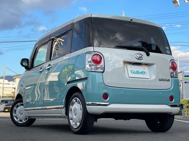 ダイハツ ムーヴ キャンバス G メイクアップ VS SAⅢ 長野県 2021(令3)年 1万km パールホワイトⅢ/ファインミントメタリック 2トーン 禁煙車/フルタイム4WD/純正8型ナビ/【NSZN-X71D】/(FM/AM/Bluetooth/フルセグTV/CD/DVD)/全周囲カメラ/前後COMTECドライブレコーダー【ZDR 025KT】/両側パワースライドドア/寒冷地仕様/純正ETC/衝突被害軽減システム/後方コーナーセンサー/運転席シートヒーター/純正フロアマット/LEDヘッドライト/フォグランプ/ドアバイザー/アダプティブフロントライティングシステム(AFS)/アイドリングストップ/オートハイビーム/オートライト/プッシュスタート/スマートキー/スペアキー1本/パワーステアリング/パワーウインドウ