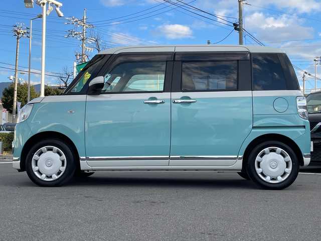 ダイハツ ムーヴ キャンバス G メイクアップ VS SAⅢ 長野県 2021(令3)年 1万km パールホワイトⅢ/ファインミントメタリック 2トーン 禁煙車/フルタイム4WD/純正8型ナビ/【NSZN-X71D】/(FM/AM/Bluetooth/フルセグTV/CD/DVD)/全周囲カメラ/前後COMTECドライブレコーダー【ZDR 025KT】/両側パワースライドドア/寒冷地仕様/純正ETC/衝突被害軽減システム/後方コーナーセンサー/運転席シートヒーター/純正フロアマット/LEDヘッドライト/フォグランプ/ドアバイザー/アダプティブフロントライティングシステム(AFS)/アイドリングストップ/オートハイビーム/オートライト/プッシュスタート/スマートキー/スペアキー1本/パワーステアリング/パワーウインドウ