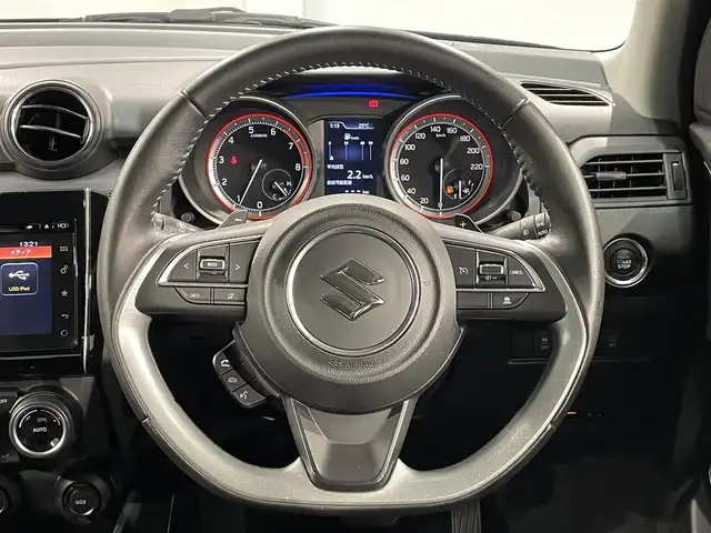 スズキ スイフト HYBRID RS 愛知県 2017(平29)年 3.7万km スピーディーブルーM 純正ナビ　/(CD・DVD再生/ラジオ/フルセグTV/USB/iPod/Bluetooth/AUX)/アラウンドビューモニター　/デュアルセンサーブレーキサポート　/レーダークルーズコントロール/シートヒーター　/ビルトインＥＴＣ　/ＬＥＤヘッドライト　/ドライブレコーダー　/ＵＳＢ接続　/パドルシフト　/車線逸脱警報　/横滑り防止/アイドリングストップ/プッシュスタート/　　-スマートキー/純正フロアマット