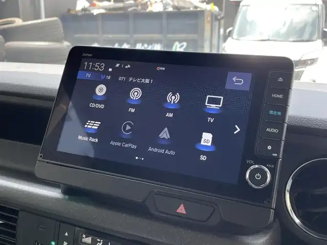 ホンダ Ｎ ＢＯＸ カスタム 滋賀県 2024(令6)年 0.1万km ミッドナイトブルービームM 禁煙車/純正9型ナビ/CD/DVD/Bluetooth/フルセグTV/ドラレコ/ETC/バックカメラ/片側パワースライドドア/プッシュスタート/スペアキー/クルーズコントロール/シートヒーター/ホンダセンシング/LEDヘッドライト/オートライト/純正アルミホイール