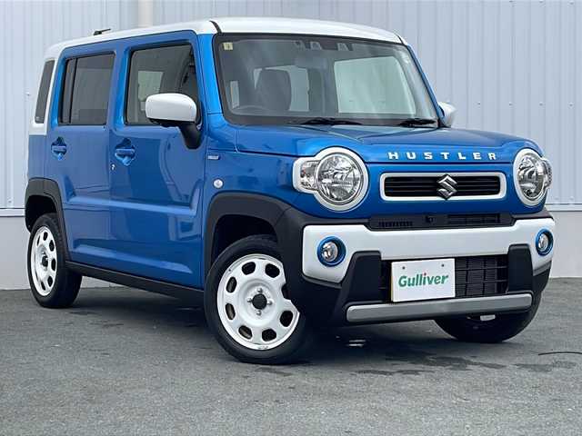 スズキ ハスラー HYBRID G 三重県 2020(令2)年 2.8万km ブリスクブルーメタリック/ホワイト2トーンルーフ ９型ナビ　/全周囲カメラ　/ビルトインＥＴＣ/ＬＥＤヘッドライト　/フォグライト　/前席シートヒーター　/衝突軽減システム　/レーンキープアシスト　/オートライト　/電動格納ミラー　/純正ホイール　/スペアキー/禁煙車