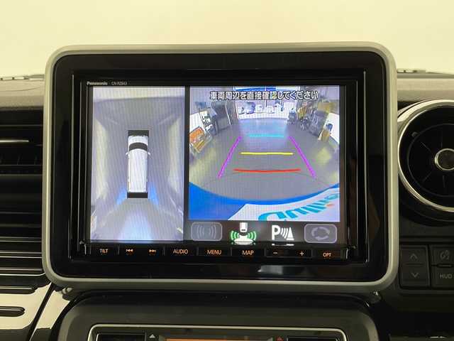 スズキ スペーシア カスタム HYBRID XS ターボ 長野県 2018(平30)年 5.3万km ブリスクブルーメタリック/ブラック2トーンルーフ 4WD/純正SDナビ/Bluetooth/CD/DVD/フルセグTV/全方位カメラ/ETC/ドライブレコーダー/両側パワースライドドア/テレビキャンセラー/シートヒーター/純正15インチAW装着/スタッドレスタイヤ積込/純正フロアマット/衝突被害軽減システム/横滑り防止装置/コーナーセンサー/パドルシフト/ステアリングスイッチ/ウィンカーミラー/LEDヘッドライト/スペアキー1本