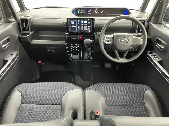 ダイハツ タント カスタム X 岡山県 2022(令4)年 2万km クールバイオレットクリスタルシャイン 純正９インチディスプレイオーディオ　/(Bluetooth/USB/Cayplay/フルセグTV/HDMI)/両側パワースライドドア　/バックカメラ　/シートヒーター(運転席/助手席)/ハーフレザー/衝突軽減ブレーキ　/ビルトインＥＴＣ　/ＬＥＤヘッドライト　　/ドライブレコーダー(前後)/コーナーセンサー(前後)/純正フロアマット/純正14インチアルミホイール/オートブレーキホールド