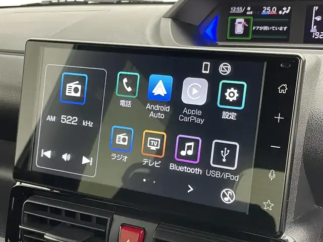 ダイハツ タント カスタム X 岡山県 2022(令4)年 2万km クールバイオレットクリスタルシャイン 純正９インチディスプレイオーディオ　/(Bluetooth/USB/Cayplay/フルセグTV/HDMI)/両側パワースライドドア　/バックカメラ　/シートヒーター(運転席/助手席)/ハーフレザー/衝突軽減ブレーキ　/ビルトインＥＴＣ　/ＬＥＤヘッドライト　　/ドライブレコーダー(前後)/コーナーセンサー(前後)/純正フロアマット/純正14インチアルミホイール/オートブレーキホールド