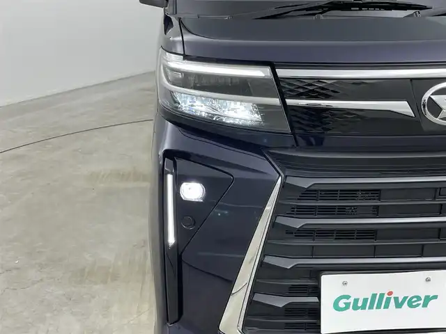 ダイハツ タント カスタム X 岡山県 2022(令4)年 2万km クールバイオレットクリスタルシャイン 純正９インチディスプレイオーディオ　/(Bluetooth/USB/Cayplay/フルセグTV/HDMI)/両側パワースライドドア　/バックカメラ　/シートヒーター(運転席/助手席)/ハーフレザー/衝突軽減ブレーキ　/ビルトインＥＴＣ　/ＬＥＤヘッドライト　　/ドライブレコーダー(前後)/コーナーセンサー(前後)/純正フロアマット/純正14インチアルミホイール/オートブレーキホールド