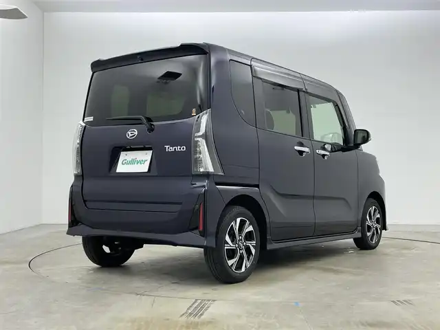 ダイハツ タント カスタム X 岡山県 2022(令4)年 2万km クールバイオレットクリスタルシャイン 純正９インチディスプレイオーディオ　/(Bluetooth/USB/Cayplay/フルセグTV/HDMI)/両側パワースライドドア　/バックカメラ　/シートヒーター(運転席/助手席)/ハーフレザー/衝突軽減ブレーキ　/ビルトインＥＴＣ　/ＬＥＤヘッドライト　　/ドライブレコーダー(前後)/コーナーセンサー(前後)/純正フロアマット/純正14インチアルミホイール/オートブレーキホールド