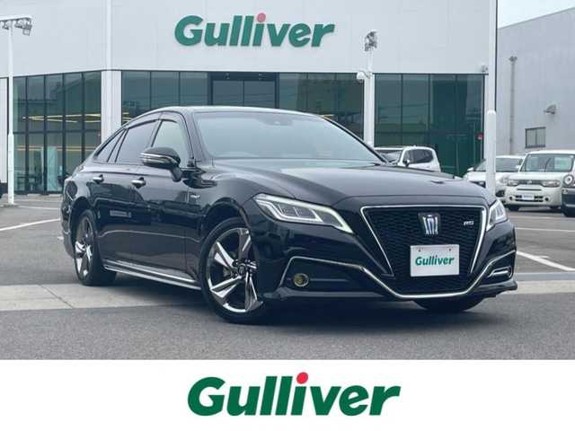 トヨタ クラウン ハイブリッド RS アドバンス 愛媛県 2019(令1)年 6.5万km ブラック プッシュスタート/純正メーカーナビ（AM/FM/DISC/SD/Bluetooth/フルセグTV）/バックカメラ/ETC２．０/クルーズコントロール/パワーシート/ハーフレザーシート/純正アルミホイール/オートライト/オートマチックハイビーム/横滑り防止装置/レーンキープアシスト/コーナーセンサー