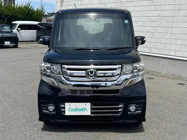 ホンダ Ｎ ＢＯＸ カスタム SSパッケージ 山形県 2015(平27)年 7.3万km スマートブラック ４WD/純正メモリーナビ/フルセグTV/FM/AM/iPod/DVD/Bluetooth/バックカメラ/横滑り防止装置/シートヒーター/両側パワースライド/デイズチャージライト/フォグランプ/AUTOライト/純正バイザ/純正マット/リモコンキー/ダブルエアバック