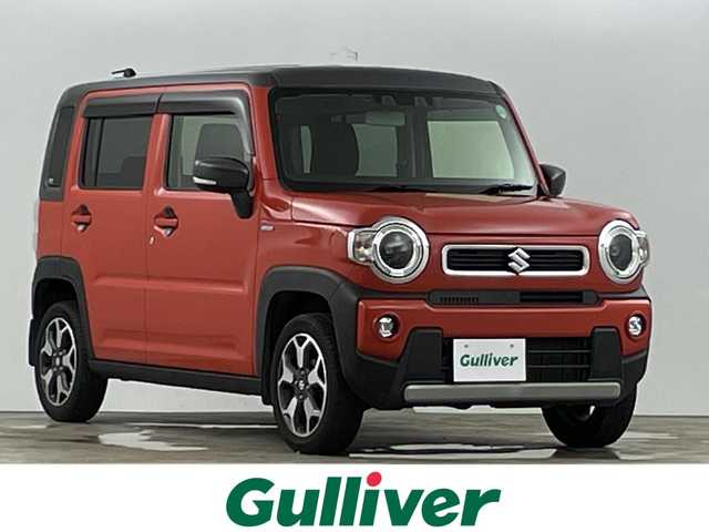 スズキ ハスラー HYBRID X 愛知県 2020(令2)年 5.9万km バーミリオンオレンジ/ガンメタリック2トーン 8インチナビ/（AM/FM/フルセグ/BT/CD/DVD）/バックカメラ/スズキセーフティサポート/・衝突軽減ブレーキ/・クリアランスソナー/・レーンキープアシスト/前方ドライブレコーダー/ETC/シートヒーター/純正15インチアルミホイール/スマートキー/スペアキー有/LEDヘッドライト/フロントフォグライト/革巻きステアリング/ドアバイザー/電動格納ミラー/横滑り防止装置