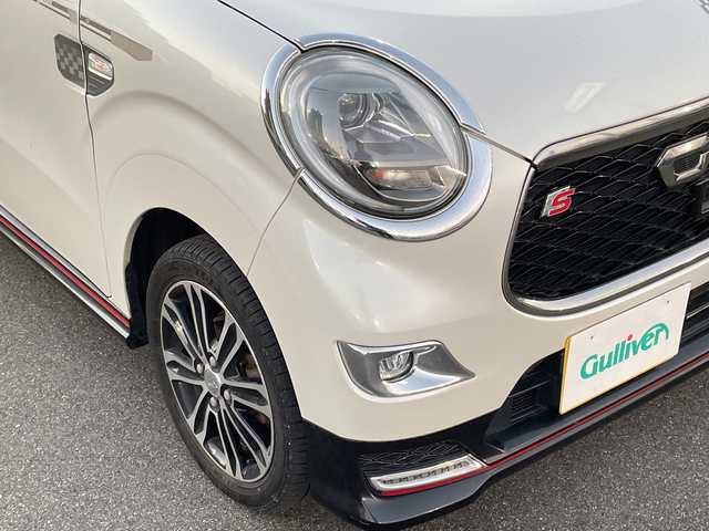 ダイハツ キャスト スポーツ SAⅡ 岩手県 2017(平29)年 9.5万km パールホワイトⅢ ４ＷＤ/純正オーディオ CUK-W66D/　CD/USB/AUX/ＥＴＣ/本革巻ステアリング/パドルシフト/シートヒーター（Ｄ＋Ｎ席）/ハーフレザー/コーナーセンサー/純正フロアマット/プッシュスタート/アイドリングストップ/オートライト/ＬＥＤヘッドライト/純正アルミホイール/フォグランプ/ドアバイザー/スマートキー/スペアキー×１/ダブルサイドエアバッグ/横滑り防止機能/盗難防止機能