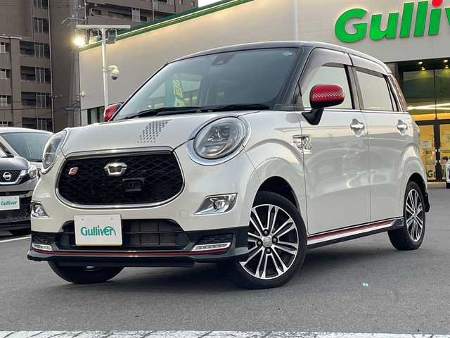 ダイハツ キャスト スポーツ SAⅡ 長野県 2017(平29)年 9.5万km パールホワイトⅢ ４ＷＤ/純正オーディオ CUK-W66D/　CD/USB/AUX/ＥＴＣ/本革巻ステアリング/パドルシフト/シートヒーター（Ｄ＋Ｎ席）/ハーフレザー/コーナーセンサー/純正フロアマット/プッシュスタート/アイドリングストップ/オートライト/ＬＥＤヘッドライト/純正アルミホイール/フォグランプ/ドアバイザー/スマートキー/スペアキー×１/ダブルサイドエアバッグ/横滑り防止機能/盗難防止機能