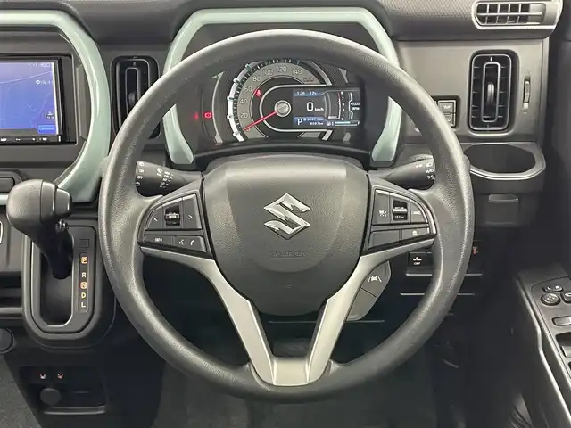 スズキ ハスラー HYBRID G 愛知県 2024(令6)年 0.8万km オフブルーM 社外メモリナビ　シートヒーター　禁煙車　デュアルカメラブレーキ　衝突軽減装置　追従クルコン　車線逸脱　リヤパーキングセンサー　ＬＥＤオートライト　Ｂｌｕｅｔｏｏｔｈ　ラジオ　ＣＤ　アイドリングストップ