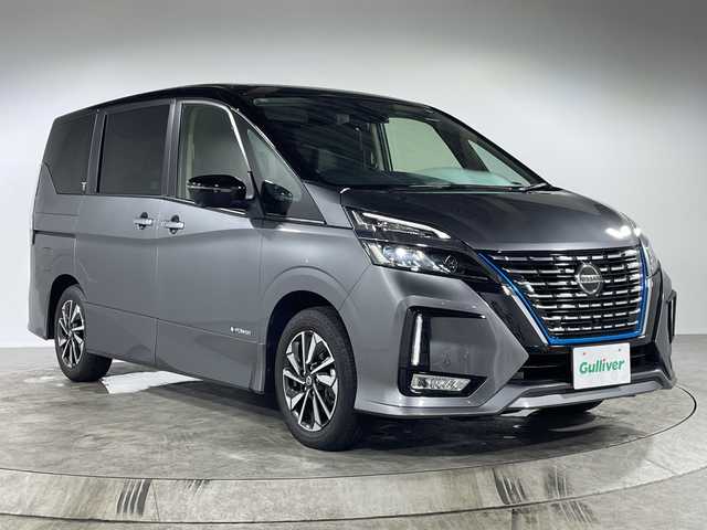 日産 セレナ e－パワー ハイウェイスター V 福岡県 2020(令2)年 2.1万km ダークメタルグレー/ダイヤモンドブラック 純正メモリナビ/全方位モニター/フルセグテレビ/純正フリップダウンモニター/4人乗り/ベッドキット/プロパイロット/ステアリングヒーター/フリップダウンモニター/両側パワースライドドア/ETC