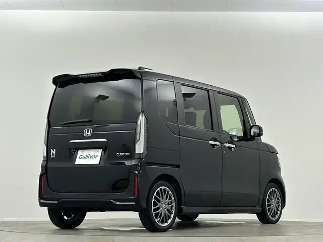 ホンダ Ｎ ＢＯＸ カスタム ターボ 福島県 2024(令6)年 0.9万km クリスタルブラックパール ワンオーナー　純正８インチＤＡ　両側電動スライドドア　シートヒーター　バックカメラ　ＬＥＤ　ヘッドライト　ハーフレザー　レーザークルーズコントロール　オートハイビーム　レーンキープ　衝突被害軽減