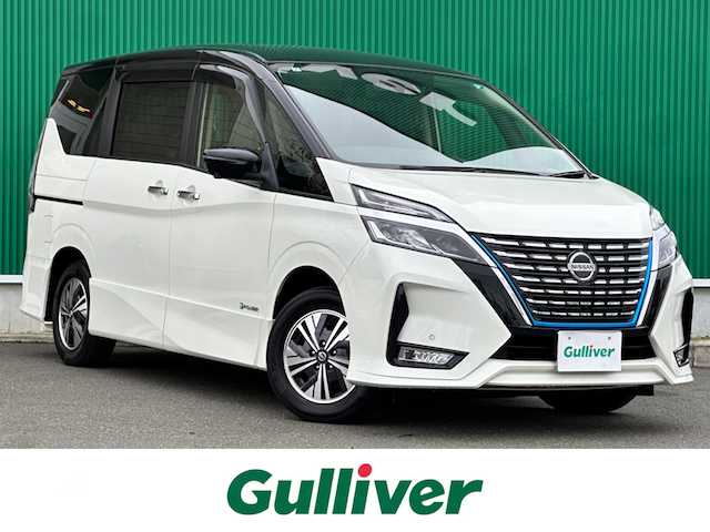 日産 セレナ e－パワー ハイウェイスター V 宮城県 2021(令3)年 7.1万km ブリリアントホワイトパール 2トーン セーフティパックA/・SRSエアバッグ（サイド/カーテン）/・インテリジェントアラウンドビューモニター/・インテリジェントルームミラー/・ふらつき警報/寒冷地仕様/・ヒーター付ドアミラー/・ステアリングヒーター/・3列目ヒーターダクト/・リアオートエアコン/・シートヒーター（運転席/助手席）/＝＝＝/インテリジェントエマージェンシーブレーキ/踏み間違い衝突防止アシスト/車線逸脱防止支援システム/車線逸脱警報/後側方衝突防止支援システム/後側方車両検知警報/後退時車両検知警報/前方衝突予測警報/標識検知機能/プロパイロット/純正フリップダウンモニター/純正10インチナビ/・CD/DVD/・Blu-ray/・Bluetooth/・フルセグTV/ビルトインETC/ドライブレコーダー/ハンズフリーパワースライドドア（両側）/革巻きステアリング/電動パーキングブレーキ/ブレーキホールド/アダプティブLEDヘッドランプ/スマートキー＆プッシュスタート/電動格納ミラー/純正15インチAW/純正フロアマット