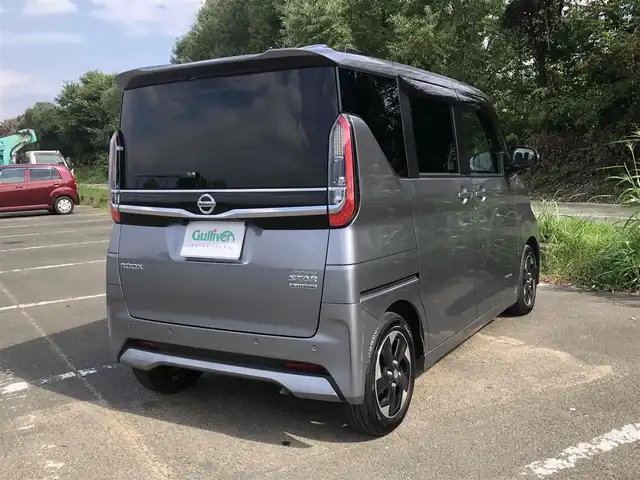 日産 ルークス ハイウェイスター X 福岡県 2023(令5)年 1.1万km チタニウムグレーメタリック インテリジェントエマージェンシーブレーキ/ワンオーナー/純正9インチナビ【MM222D-L】/　フルセグTV/Bluetooth/  Appｌe CarPlay/Android Auto/インテリジェントアラウンドビューモニター/純正ドライブレコーダー【DH5-D】/アイドリングストップ/ウィンカーミラー/純正フロアマット/ドアバイザー/プッシュスタート/両側パワースライドドア/ステアリングスイッチ/保証書/取扱説明書