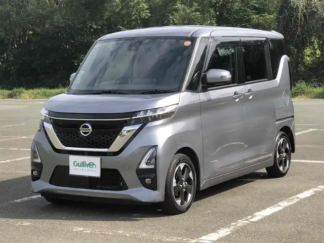 日産 ルークス ハイウェイスター X 福岡県 2023(令5)年 1.1万km チタニウムグレーメタリック インテリジェントエマージェンシーブレーキ/ワンオーナー/純正9インチナビ【MM222D-L】/　フルセグTV/Bluetooth/  Appｌe CarPlay/Android Auto/インテリジェントアラウンドビューモニター/純正ドライブレコーダー【DH5-D】/アイドリングストップ/ウィンカーミラー/純正フロアマット/ドアバイザー/プッシュスタート/両側パワースライドドア/ステアリングスイッチ/保証書/取扱説明書