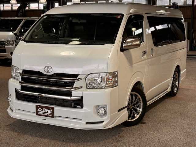 トヨタ ハイエース GL ロング 岩手県 2018(平30)年 1.7万km ホワイトパールクリスタルシャイン AIS検査済み/【2411023262】/SDナビ/フルセグ/バックカメラ/カロッツェリアモニター/アルパインフリップダウンモニター/ドラレコ/両側パワスラ/ETC/シルクブレイズマフラー/モデリスタエアロ・グリル/ケンウッドツィーター/Rスポイラー/シートカバー（社外）/カロッツェリア後部スピーカー/シルクブレイズ17インチアルミ（社外）