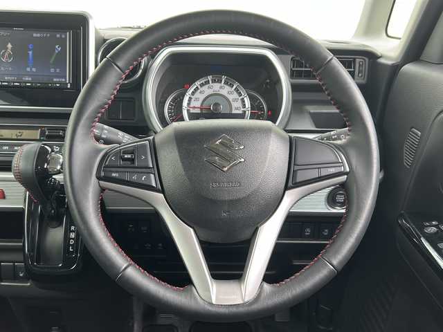 スズキ スペーシア カスタム HYBRID XS 茨城県 2020(令2)年 1.9万km ピュアホワイトパール/ブラック2トーン 社外メモリナビ【CN-E330D】/(TV・CD・BT・ラジオ再生)/両側パワースライドドア/衝突被害軽減システム/コーナーセンサー/ハーフレザーシート/シートヒーター/オートライト/LEDヘッドライト/純正アルミホイール15インチ/アイドリングストップ/純正フロアマット/横滑り防止/保証書/取扱説明書