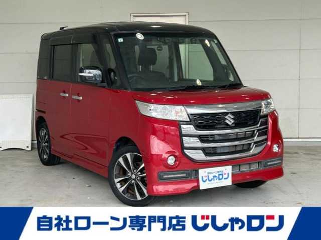 スズキ スペーシア カスタム Z ターボ 沖縄県 2017(平29)年 3.2万km フェニックスレッドパール/ブルーイッシュブラックパール (株)IDOMが運営する【じしゃロンコザ店】の自社ローン専用車両になりますこちらは現金またはオートローンご利用時の価格です。自社ローンご希望の方は別途その旨お申付け下さい/純正ナビ　/フルセグＴＶ　/Ｂｌｕｅｔｏｏｔｈ接続　/ＥＴＣ　/バックカメラ　/ドライブレコーダー/両側パワースライドドア　/衝撃軽減ブレーキ　/オートライト　/プッシュスタート　/スマートキー　/スペアキー