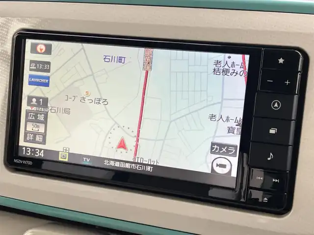 ダイハツ ムーヴ キャンバス G メイクアップ リミテッド　SAⅢ 道南・函館 2019(平31)年 4.8万km パールホワイトⅢ/ファインミントメタリック 2トーン /純正ナビ//フルセグTV//エンジンスターター//ドライブレコーダー//全周囲カメラ//両側パワースライドドア//衝突軽減システム//オートマチックハイビーム//LEDヘッドライト//オートライト//スマートキー//エンジンプッシュスタート