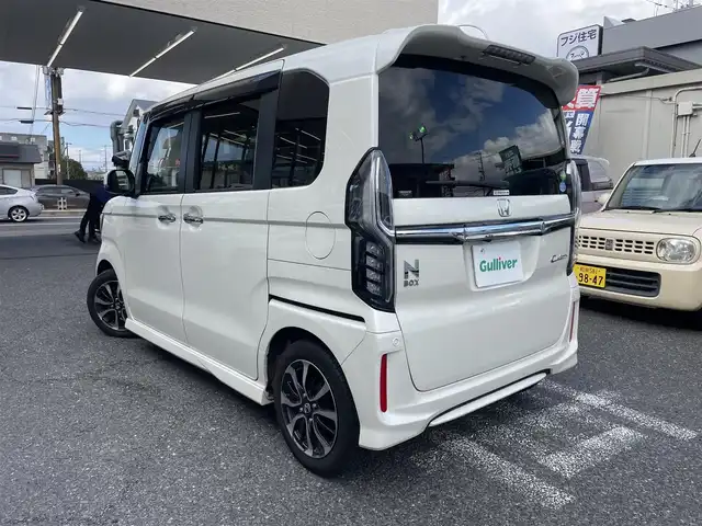 ホンダ Ｎ ＢＯＸ カスタム G L ホンダセンシング 長崎県 2017(平29)年 2.8万km プレミアムホワイトパールⅡ ワンオーナー/ギャザーズナビ/（CD・DVD・BT・フルセグ）/バックカメラ/プッシュスタート/ビルトインETC/前方ドライブレコーダー/衝突軽減センサー/ふらつき抑制センサー/クルーズコントロール/ウインカーミラー/ドアバイザー/スペアキー１本あり/保証書あり