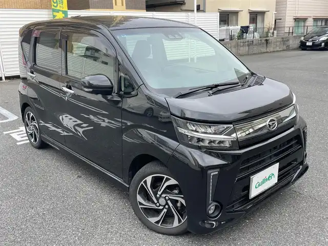 ダイハツ ムーヴ カスタム RS ハイパーLTD SAⅢ 鹿児島県 2021(令3)年 2.3万km ブラックマイカメタリック /登録時走行距離/　　　　　　　22441キロ/ワンオーナー/アイドリングストップ/ターボ/純正ナビ/全方位モニター/地デジ視聴可/ハーフレザーシート/シートヒーター/スペアキー×１/ETC/新車時整備手帳/　　【保証書】/取扱説明書/