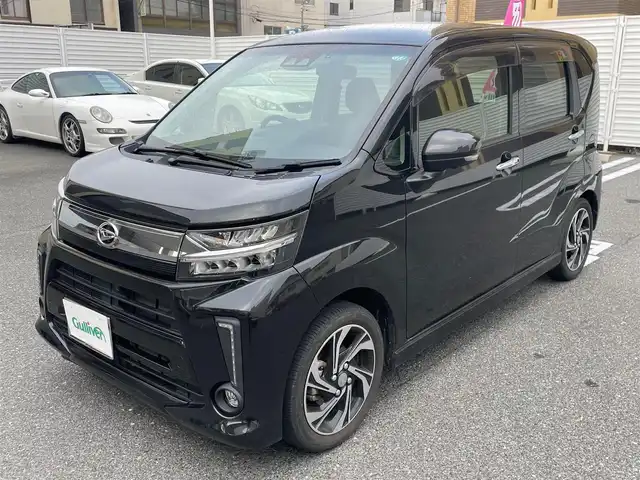 ダイハツ ムーヴ カスタム RS ハイパーLTD SAⅢ 鹿児島県 2021(令3)年 2.3万km ブラックマイカメタリック /登録時走行距離/　　　　　　　22441キロ/ワンオーナー/アイドリングストップ/ターボ/純正ナビ/全方位モニター/地デジ視聴可/ハーフレザーシート/シートヒーター/スペアキー×１/ETC/新車時整備手帳/　　【保証書】/取扱説明書/