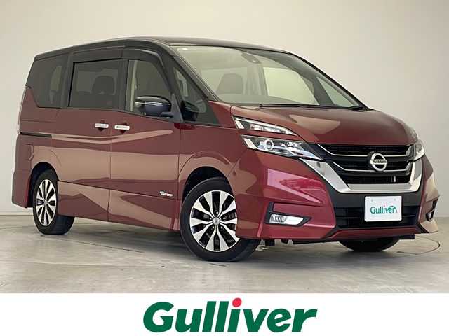 日産 セレナ ハイウェイスター 愛知県 2016(平28)年 6.5万km マルーンレッド 2トーン 衝突軽減システム/純正９型SDナビ（SDなし）/フリップダウンモニター/全方位カメラ/両側パワースライドドア/クルーズコントロール/フルセグ/CD/DVD/Bluetooth/バックカメラ/イージーオープン機能/コーナーセンサー/純正アルミホイール/LLEDヘッドライト/リアオートエアコン/ETC/ステアリングスイッチ/スマートキー/プッシュスタート