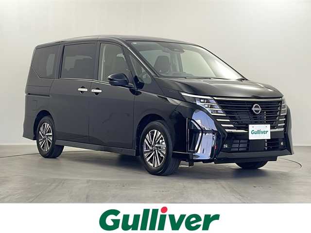 日産 セレナ 栃木県 2024(令6)年 0.1万km未満 ダイヤモンドブラック プロパイロット/クルーズコントロール/LEDヘッドランプ/両側パワースライドドア/アラウンドビューモニター/パドルシフト/レーンキープアシスト/本革ステアリング/F&Bソナー/衝突軽減システム/車線逸脱警報/先行車発進お知らせ/エマージェンシーブレーキ/パーソナルテーブル/プッシュスタート/スマートキー