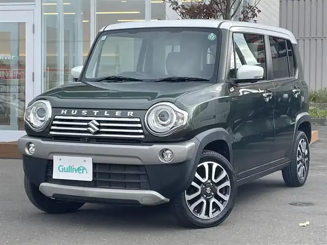 スズキ ハスラー Jスタイル Ⅱ 道央・札幌 2016(平28)年 8.9万km クールカーキパールメタリック/ホワイト2トーンルーフ ・4WD/・衝突軽減ブレーキ/・メモリナビ/CD&DVD&BT&USB&USB&フルセグTV/・全方位カメラ/・バックカメラ/・助手席シートアンダーBOX/・ハーフレザー/・シートヒーター/・ハンズフリー/・ステアリングスイッチ/・ダウンヒルアシストコントロール/・アイドリングストップ/・ABS/・横滑り防止装置/・レーンキープアシスト/・盗難防止装置/・電動格納ミラー/・オートライト/・LEDヘッドライト/・フォグランプ/・ウィンカーミラー