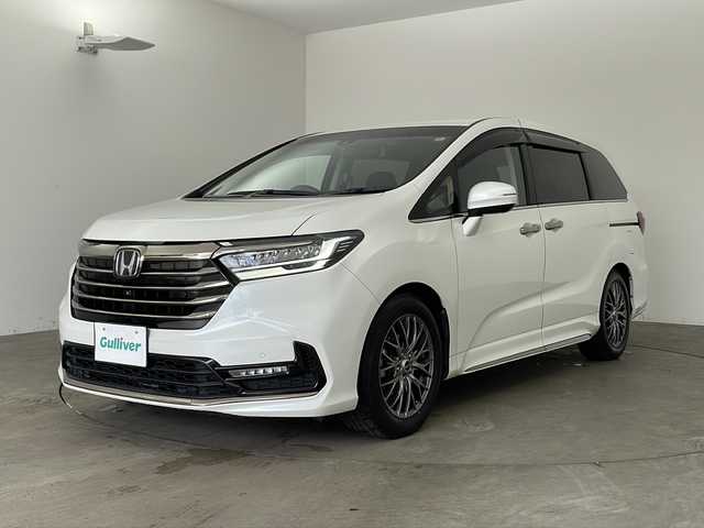 ホンダ オデッセイ アブソルート EX 兵庫県 2022(令4)年 4.3万km プラチナホワイトパール ・ワンオーナー車/・ホンダセンシング/・衝突軽減ブレーキ/・アダプティブクルーズコントロール/・オートハイビーム/・先行車発進お知らせ/・路外逸脱抑制システム/・レーンキープアシスト/・ブラインドスポットモニター/・標識認識機能/・前後コーナーセンサー/・純正10インチナビ＆TV＆BT＆USB＆DVD/・全方位カメラ/・Hondaスマートパーキングアシスト/・両側パワースライドドア/・ハーフレザーシート/・前席シートヒーター/・ハンズフリーアクセスパワーテールゲート/・社外17インチアルミホイール/・LEDヘッドライト/・フォグ/・オートライト/・スマートキー/・スペアキー/・プッシュスタート/・パドルシフト/・アイドリングストップ/・ビルトインETC2.0/・横滑り防止装置