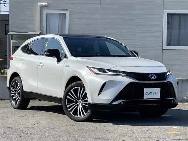 トヨタ ハリアー ＰＨＥＶ Z 青森県 2023(令5)年 2.8万km プラチナホワイトパールマイカ ワンオーナー/4WD/トヨタセーフティセンス/・プリクラッシュセーフティ/・レーントレーシングアシスト/・レーダークルーズコントロール/・アダプティブハイビームシステム/・ロードサインアシスト/・ドライバー異常対応システム/・プロアクティブドライビングアシスト/・発進遅れ告知機能/・ブラインドスポットモニター/・パーキングサポートブレーキ/純正ナビ/【AM/FM/BT/Miracast/USB】/フルセグTV/JBLサウンド/パノラミックビューモニター/調光パノラマルーフ/ステアリングヒーター/シートヒーター/エアーシート/パワーシート/寒冷地仕様/ETC2.0/純正19インチAW/取扱説明書/保証書