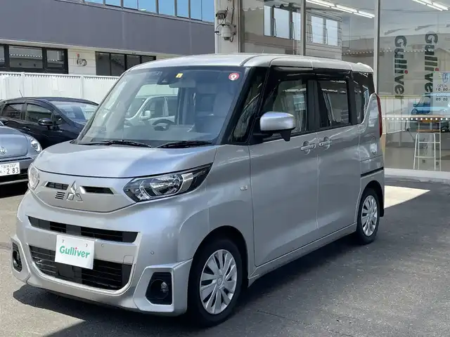 三菱 ｅＫスペース G 宮城県 2020(令2)年 2.2万km スターリングシルバーM 社外メモリーナビ/フルセグTV/(CD/BT)/バックカメラ/e-アシスト/・衝突被害軽減ブレーキアシスト/・踏み間違い衝突防止アシスト/・車線逸脱警報システム/・車線逸脱防止支援機能/・オートマチックハイビーム/・ふらつき警報/・前方衝突予測機能/・先行車発進通知/前後コーナーセンサー/片側パワースライドドア/前席シートヒーター/スマートキー/ETC/ライトレベライザー/電動格納式ミラー/保証書/スペアキー