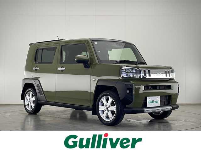 ダイハツ タフト G ターボ クロムベンチャー 宮崎県 2021(令3)年 3.8万km フォレストカーキメタリック ワンオーナー/ガラスルーフ/純正OPルーフスポイラー/スマートアシスト3/コーナーセンサー/純正７インチSDナビ/フルセグTV/CD/DVD/Bluetooth/バックカメラ/シートヒーター/LEDヘッドライト/ETC/純正ナビ一体型ドライブレコーダー/純正15インチAW/アイドリングストップ/スマートキー×２/保証書/取扱説明書