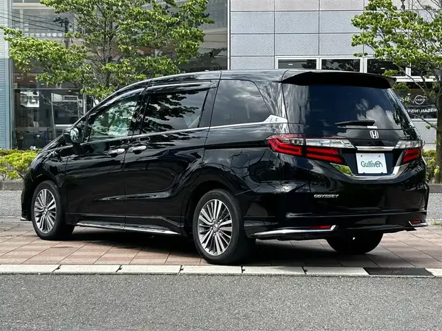 ホンダ オデッセイ 福島県 2019(平31)年 3万km クリスタルブラックパール Honda SENSING/・衝突軽減ブレーキ/・オートハイビーム/・誤発進抑制機能/・後方誤発進抑制機能/・路外逸脱警報機能/・車線維持支援システム/・歩行者事故低減ステアリング/・先行車発進お知らせ機能/・標識認識機能/純正9inメモリナビ/　【フルセグ/CD/DVD/BT/SD/MSV】/バックカメラ/純正フリップダウンモニター/ステアリングスイッチ/レーダークルーズコントロール/ビルトインETC2.0/前後ドライブレコーダー/両側パワースライドドア/レーンキープアシスト/パーキングアシスト/コーナーセンサー/衝突軽減システム/横滑り防止機能/純正フロアマット/純正ドアバイザー/アイドリングストップ/LEDヘッドライト（AUTO機能付き）