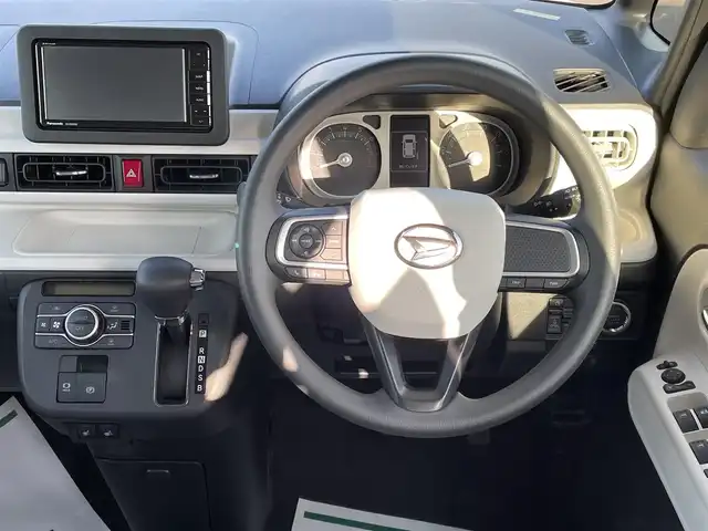 ダイハツ ムーヴ キャンバス ストライプス G 群馬県 2023(令5)年 0.1千km シャイニングホワイトパール/スムーズグレーマイカメタリック 届出済使用車　スマートアシスト　衝突軽減　オートハイビーム　両側パワースライド　シートヒーター　ホットカップホルダー　電子パーキング　コーナーセンサー　ＬＥＤヘッド　ＬＥＤフォグ　プッシュスタート