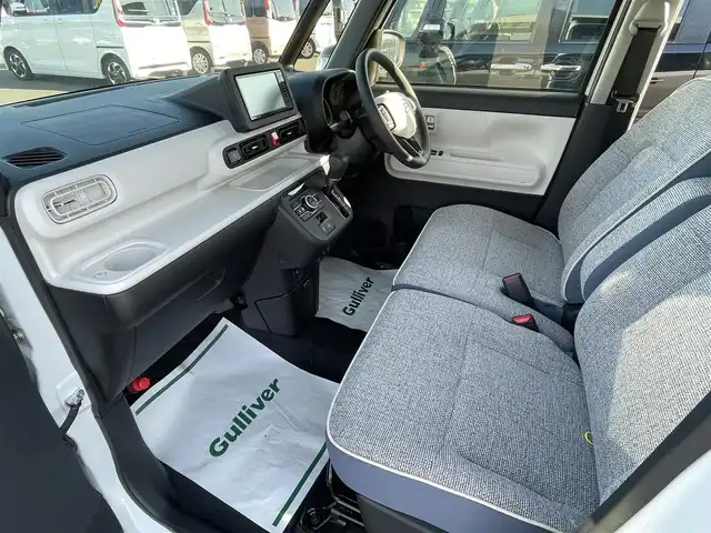 ダイハツ ムーヴ キャンバス ストライプス G 群馬県 2023(令5)年 0.1千km シャイニングホワイトパール/スムーズグレーマイカメタリック 届出済使用車　スマートアシスト　衝突軽減　オートハイビーム　両側パワースライド　シートヒーター　ホットカップホルダー　電子パーキング　コーナーセンサー　ＬＥＤヘッド　ＬＥＤフォグ　プッシュスタート