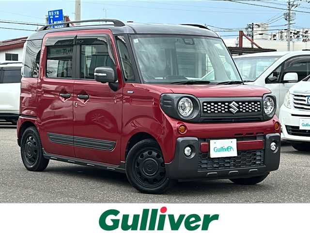 スズキ スペーシア ギア HYBRID XZターボ 秋田県 2019(平31)年 7.7万km フェニックスレッドパール/ガンメタリック2トーンルーフ 純正メモリナビ/純正CD、DVD、BT、フルセグ/全周囲カメラ/純正14インチアルミ/ドライブレコーダー/４WD/ETC/後方コーナーセンサー