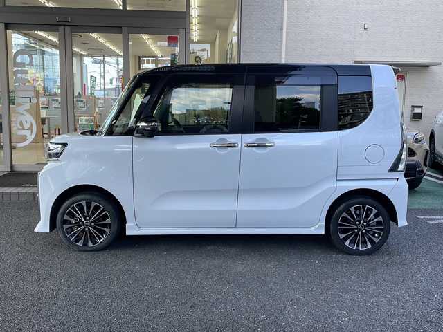 ダイハツ タント カスタム RS 大阪府 2024(令6)年 2.1万km ブラックマイカメタリック/シャイニングホワイトパール 純正ディスプレイオーディオ/フルセグTV/Bluetooth/バックカメラ/アラウンドビュー/パーキングアシスト/衝突軽減システム/車線逸脱警報/横滑り防止/両側パワースライドドア/アイドリングストップ/スマートキー/プッシュスタート/ETC/ドラレコ/スペアキー