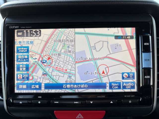 ホンダ Ｎ ＢＯＸ SSパッケージ 宮城県 2015(平27)年 6.5万km ポリッシュドメタルメタリック 登録時走行距離64496ｋｍ/１オーナー/純正ナビ/フルセグTV/Bluetooth/USB/DVD/CD/FM/AM/両側パワースライド/横滑り防止装置/シティブレーキアクティブシステム/シートヒーター/プッシュスタート/スマートキー/スペアキー×１/ステアリングリモコン/オートライト/バックカメラ/アイドリングストップ/純正フロアマット/LEDライト/フォグランプ/純正アルミホイール/ドアバイザー/電動格納ミラー