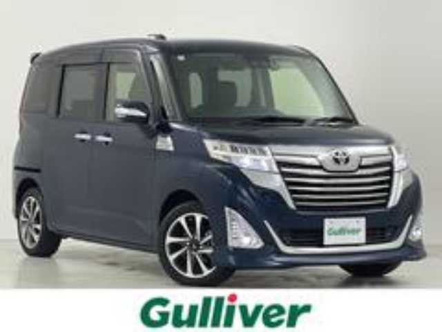 トヨタ ルーミー カスタムG 大阪府 2019(令1)年 2.2万km レーザーブルークリスタルシャイン 禁煙車/スマートアシスト/　・衝突回避支援ブレーキ機能/　・衝突警告機能/　・車線逸脱警報機能/　・先行車発進お知らせ機能/　・誤発進抑制機能/　・アダプティブ・クルーズ・コントロール/　・オートマチックハイビーム/純正ナビ/　（Bluetooth/CD）/フルセグTV/バックカメラ/両側パワースライドドア/LEDヘッドライト/オートライト/フォグランプ/社外15インチアルミホイール/純正フロアマット/コーナーセンサー/スマートキー/ETC