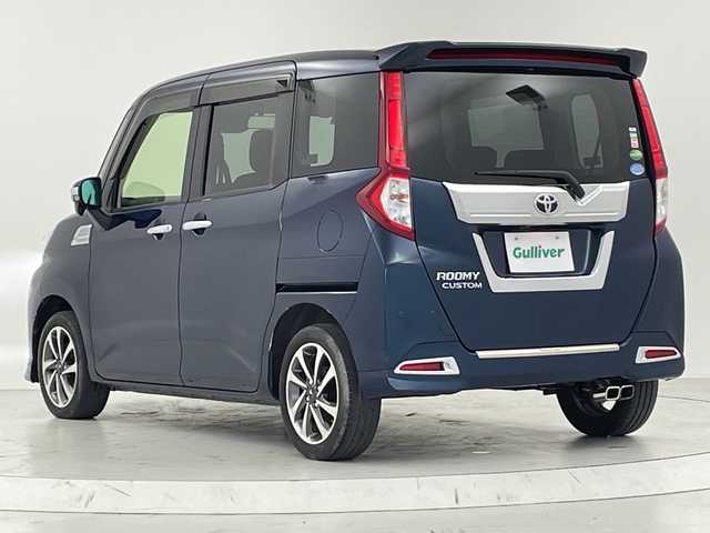 トヨタ ルーミー カスタムG 大阪府 2019(令1)年 2.2万km レーザーブルークリスタルシャイン 禁煙車/スマートアシスト/　・衝突回避支援ブレーキ機能/　・衝突警告機能/　・車線逸脱警報機能/　・先行車発進お知らせ機能/　・誤発進抑制機能/　・アダプティブ・クルーズ・コントロール/　・オートマチックハイビーム/純正ナビ/　（Bluetooth/CD）/フルセグTV/バックカメラ/両側パワースライドドア/LEDヘッドライト/オートライト/フォグランプ/社外15インチアルミホイール/純正フロアマット/コーナーセンサー/スマートキー/ETC