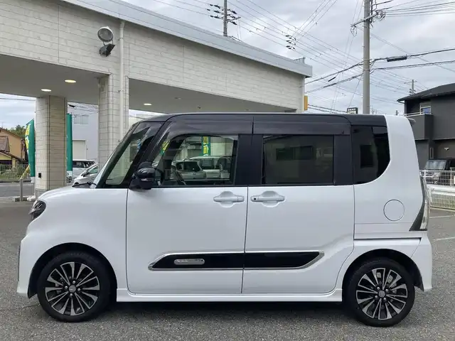 ダイハツ タント カスタム RS セレクション 兵庫県 2020(令2)年 4.1万km ブラックマイカメタリック/シャイニングホワイトパール ワンオーナー/純正メモリーナビ/フルセグTV/CD/DVD/Bluetooth/FM/AM/バックカメラ/ビルトインETC/ドライブレコーダー/衝突被害軽減ブレーキ/アダプティブクルーズコントロール/先行車発進告知/車線逸脱警報/ステアリングアシスト/オートマチックハイビーム/前後クリアランスソナー/両側パワースライドドア/ステアリングスイッチ/LEDヘッドライト/フォグランプ/オートライト/D/N シートヒーター/プッシュスタート/電格ミラー/アイドリングストップ/横滑り防止装置/革巻きステアリング/ISOFIX/ドアバイザー/フロアマット/スペアキー1本/新車時保証書/取扱説明書